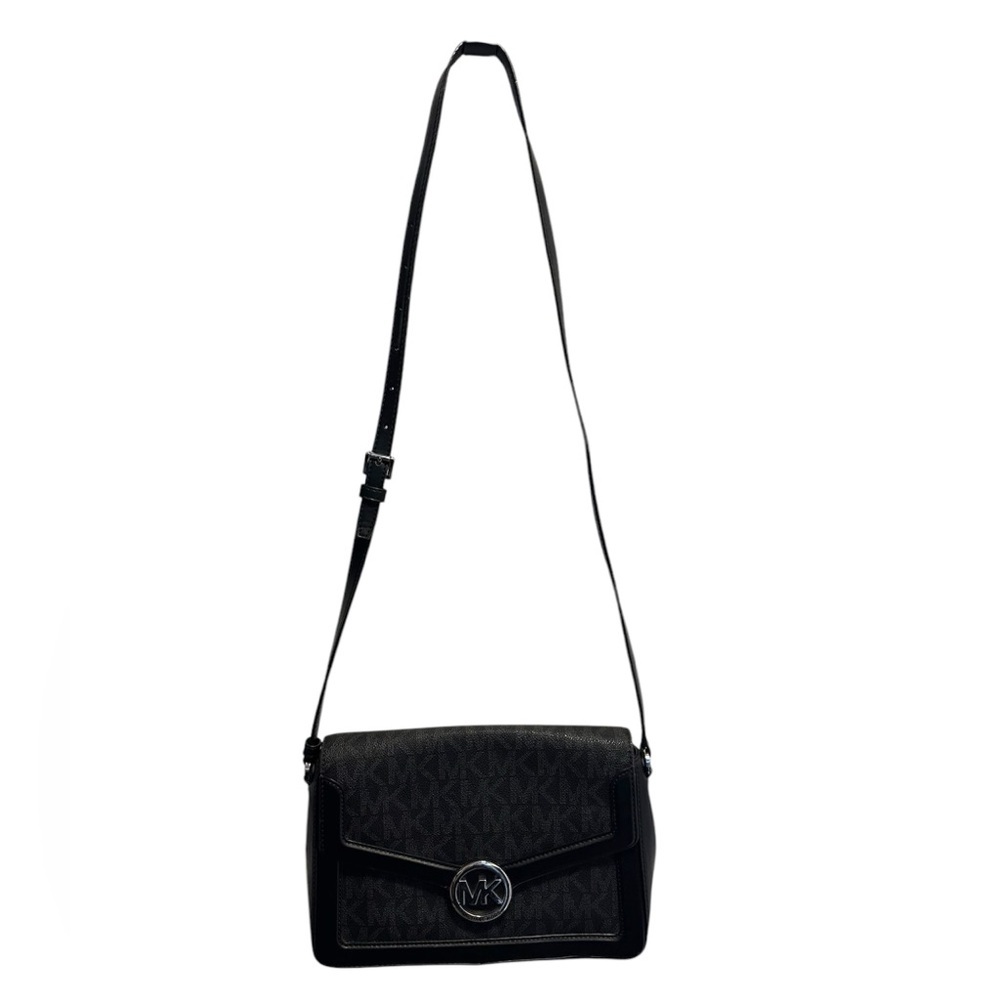 Michael Kors Jesse medium logo Black and silver Crossbody Bag - Picture 8 of 9